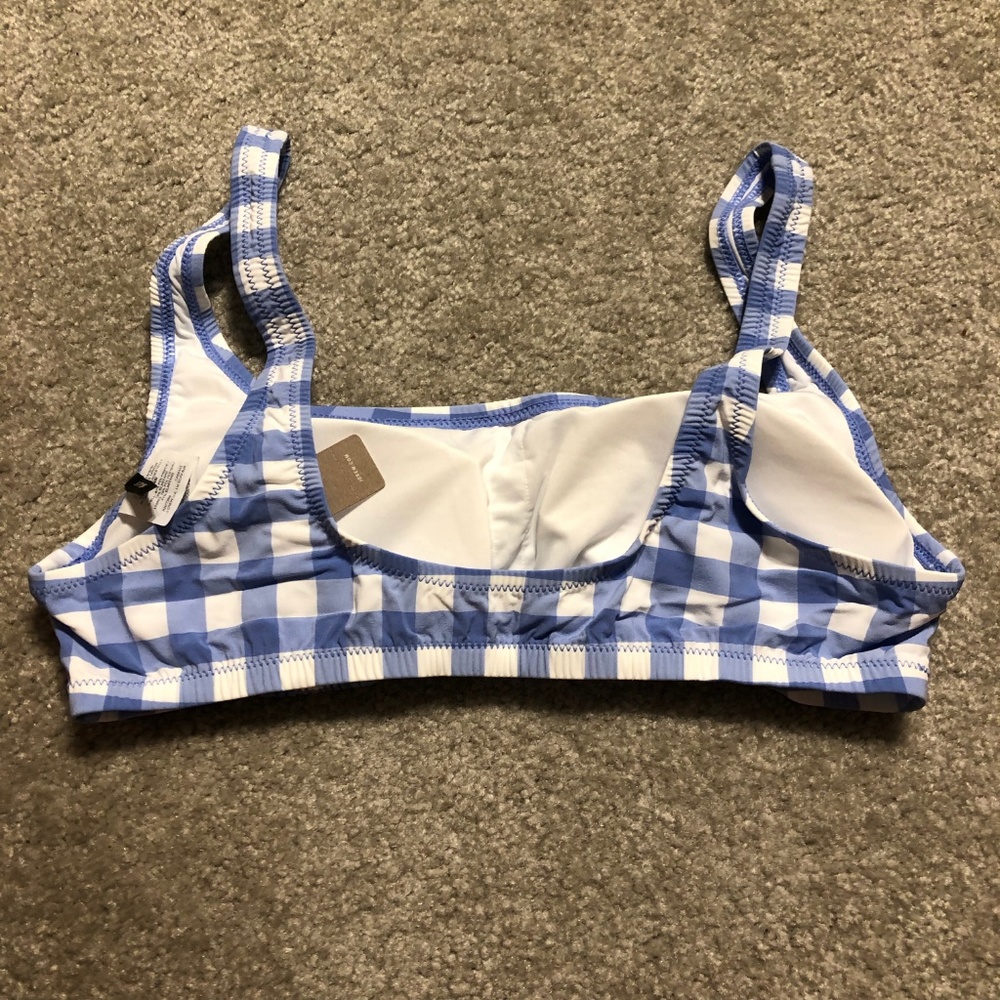 JCrew Scoop Bikini Top In Oversized Matte Gingham - Picture 5 of 7